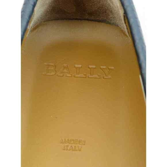 NIB BALLY DRULIO NAVY GRAINED LEATHER METAL LOGO DRIVING LOAFERS US 11.5 ITALY main image 12